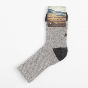Носки женские из монгольской шерсти, цвет серый, (34-36)