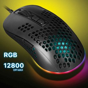 Мышь проводная игровая DEFENDER Shepard GM-620L, USB, 6 кнопок + 1 колесо-кнопка, оптическая, чёрная, 52620