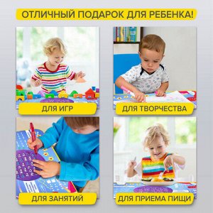 Комплект детской мебели голубой КОСМОС: стол + стул, пенал, BRAUBERG NIKA KIDS, 532634