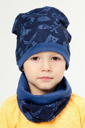 Комплект детский демисезонный шапка+снуд для мальчика ПИРАТ