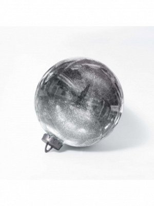 Шар 20 см пластик с глиттером цвет серебрянный UD002-20SL