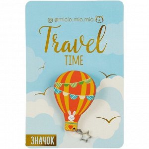 Деревянный значок с доп.элементом "Travel Time"