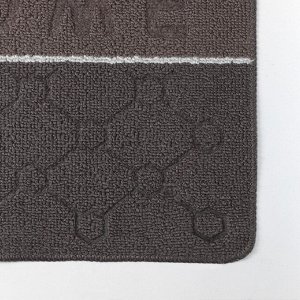 Коврик влаговпитывающий придверный Доляна «Welcome. Молекула», 48х78 см, цвет серый