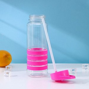 Бутылка для воды Доляна «Спорт», с трубочкой, 700 мл, 23,5*7,5*8,5 см, цвет МИКС