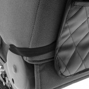 Накидка-незапинайка на спинку сиденья Cartage, экокожа, с карманом, 60 х 40 см, черный