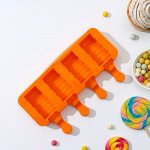 Форма для мороженого «Венеция», силикон, 19,3x11x2,4 см, 4 ячейки (5,5x2,9 см), цвет МИКС