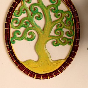 Панно настенное "Древо жизни" дерево, стекло 23х30 см
