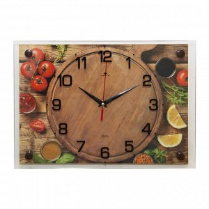 Часы настенные, серия: Кухня, "Кухонный натюрморт", плавный ход, 25 х 35 см