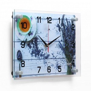 Часы настенные, серия: Кухня, "Лавандовый чай", плавный ход, 25 х 35 см
