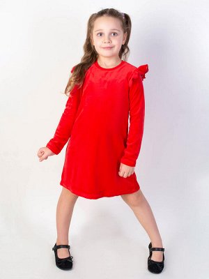 Красное платье для девочки из велюра Цвет: красный