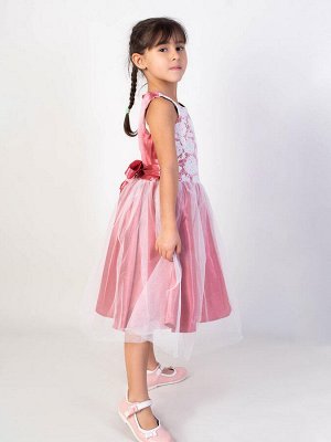 Радуга дети Нарядное платье с фатином для девочки, цвет терракотовый Цвет: терракотовый