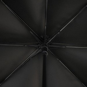 Зонт - трость полуавтоматический «Однотонный», ветроустойчивый, 8 спиц, R = 58 см, цвет голубой/чёрный