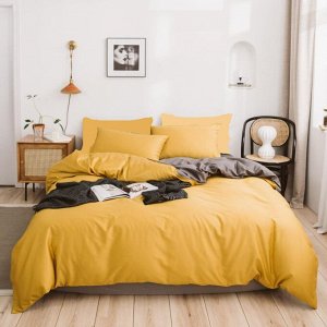 Комплект постельного белья САТИН PREMIUM цвет Горчица 1,5 спальный