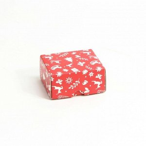 Подарочная коробка 100*80*50 мм, новогодняя упаковка