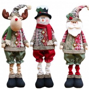 Новогодние мягкие игрушки - Телескопические Санта-Клаус / Снеговик / Лось