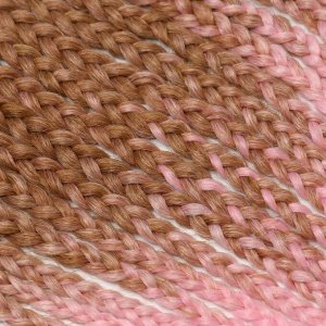 SIM-BRAIDS Афрокосы, 60 см, 18 прядей (CE), цвет русый/розовый/белый(#FR-37)