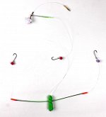 Снасть на камбалу JpFishing Коромысло (75гр, крючок №14х1,15х2, Green UV)