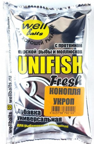 Добавка для прикормок UNIFISH Fresh water 95 гр (конопля + укроп)