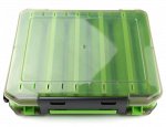 Коробка для воблеров, блёсен двусторонняя Kaida ZX-204 Green (19х17х4,5см, 10 отделений)