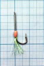 Крючок-муха на зубаря, навагу JpFishing Kirby Whisk №8 silver (1шт, L.pink/L.chartreuse UV)