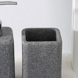Набор аксессуаров для ванной комнаты «Гранит», 3 предмета (дозатор 350 мл, мыльница, стакан)