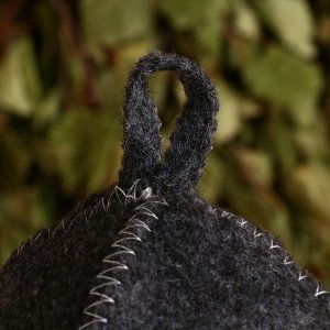 Шапка для бани и сауны, с вышивкой «Королева красоты», серая, полиэфир 70%, шерсть 30%, «Добропаровъ»