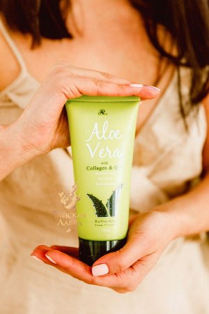 Пенка для умывания освежающая "Алоэ Вера, Коллаген и Q10" Aron / Aron Aloe Vera Refreshing Cleanser Foam