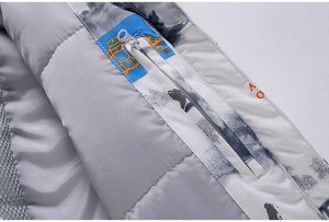 Детская лыжная куртка с абстрактным принтом, цвет белый