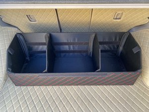 Органайзер XL Большой Эко Кожа в багажник авто Черный с красный строчкой Akuma