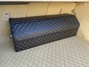 Органайзер XL Большой Эко Кожа в багажник авто Черный с бежевой строчкой Akuma