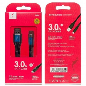 Кабель USB - micro USB SKYDOLPHIN S49V  100см 3A (blue)