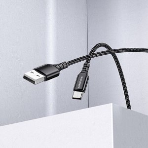 Кабель USB - Type-C Borofone BX54 Ultra bright  100см 2,4A (black)