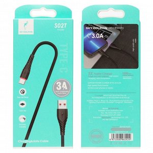 Кабель USB - Type-C SKYDOLPHIN S02T  100см 3A (black)