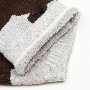 Носки женские махровые «Медвежонок», цвет коричневый, размер 23-25