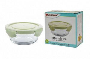 LAKOMO &quot;Soft color&quot; Контейнер стекло 0,39л кругл. 15х5,2см. GB13G17130AN-1 ВЭД