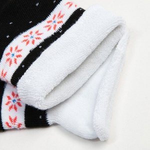 Носки женские махровые «Снежинки», цвет черный