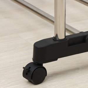 Вешалка - стойка напольная для одежды Доляна, телескопическая, 2 перекладины, подставка для обуви, 80x43x90(160) см