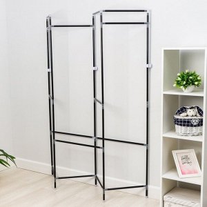Стойка - вешалка для одежды Доляна, напольная, 2 перекладины, 160*45*169 см, цвет чёрный