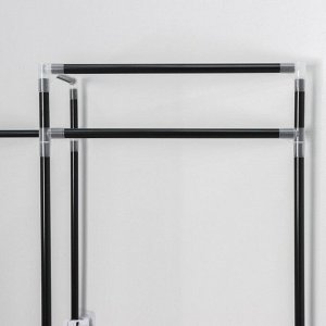 Стойка - вешалка для одежды Доляна, напольная, 2 перекладины, 160*45*169 см, цвет чёрный