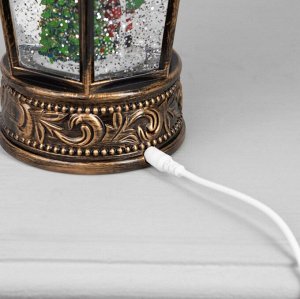 Фонарь новогодний музыкальный с подсветкой USB, размер 26*13см