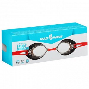 Очки для плавания SPURT Mirror, цвет красный/чёрный