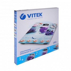 Весы напольные Vitek VT-8063 MC, электронные, до 180 кг, 2хAAA
