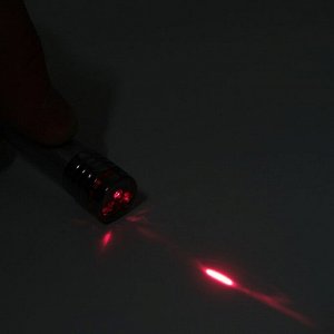 Фонарь-лазер "Мастер К", с карабином, 2 LED, 2 режима, 7 х 1.4 см
