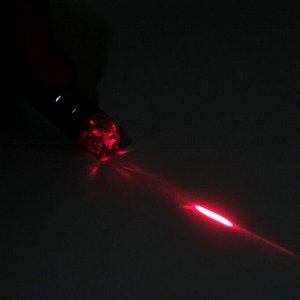Фонарь-лазер "Мастер К", с карабином,  2 LED, 7 х 1.5 см