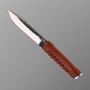 Нож охотничий "Караванщик" 23,3см, клинок 123мм/5,1мм, коричневая кожа