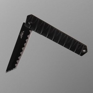 Нож-танто складной серебристый, клинок 9см
