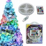 Светодиодная RGB цветная гирлянда 100ламп с пультом управления, 10 м, питание от порта USB, управление с телефона