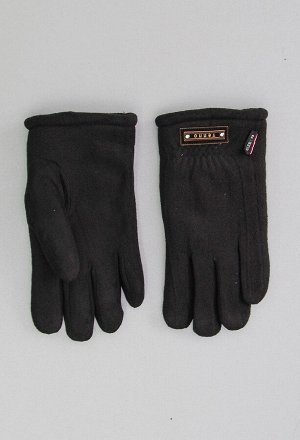 Перчатки мужские флис, с мехом (чёрный)