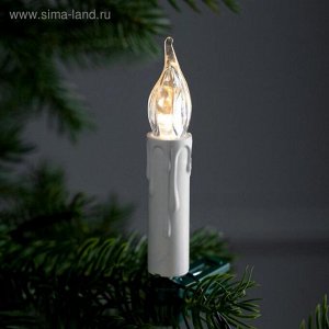 Гирлянда «Нить» 6 м с насадками «Свечи на прищепке», IP20, тёмная нить, 30 LED, свеч тёплое белое