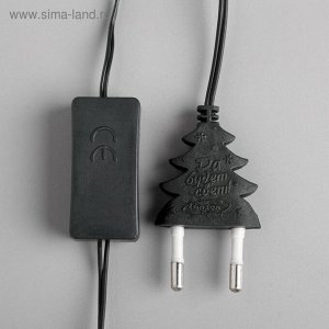 Гирлянда «Нить» 6 м с насадками «Свечи на прищепке», IP20, тёмная нить, 30 LED, свеч тёплое белое